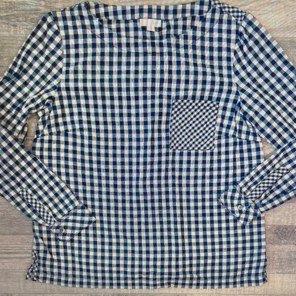 J. Jill Tops - J. Jill Blue and White Gingham Button-Up